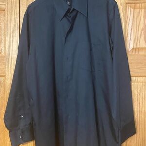 Arrow Black Dress Shirt Long-Sleeved Button-Up